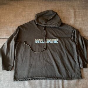 We11done Welldone black blue logo hoodie one size